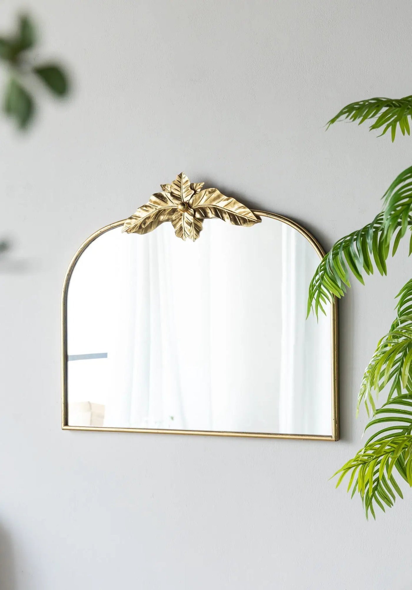 Arched Wall Mirror With Metal Frame, Wall Mirror For Living Room by HouseOfZazla