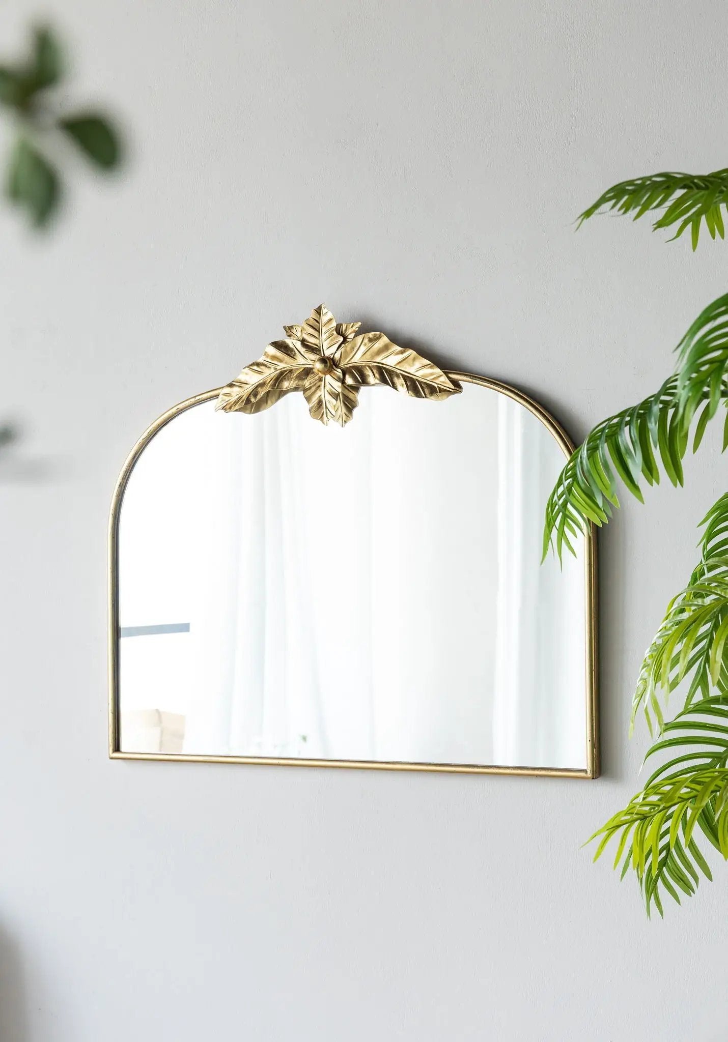 Arched Wall Mirror With Metal Frame, Wall Mirror For Living Room by HouseOfZazla