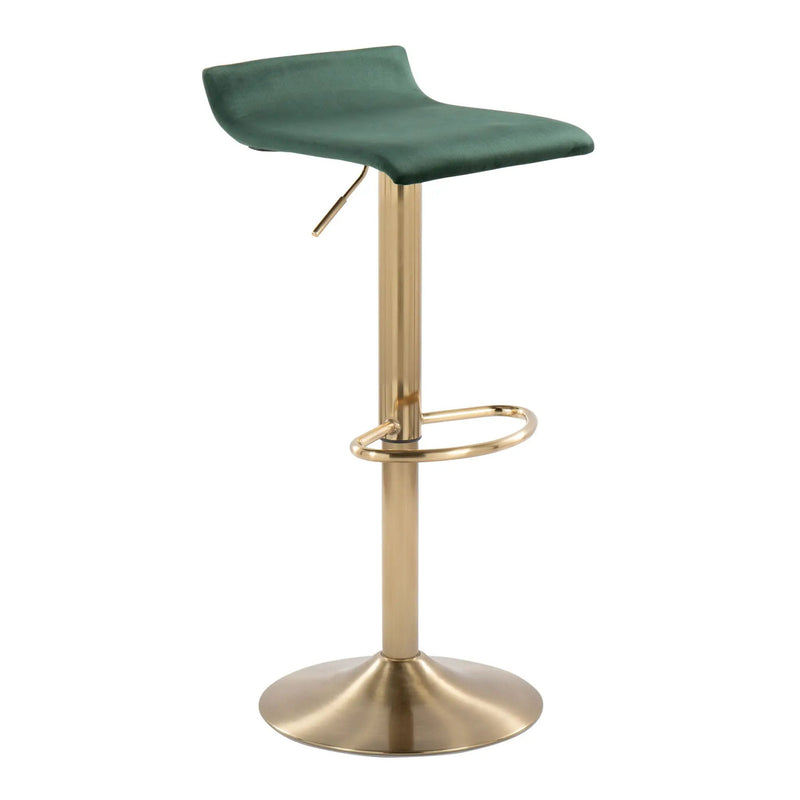 Ale - Contemporary Adjustable Height Barstool With Swivel With Oval Footrest (Set of 2) by Unique Piece Furniture