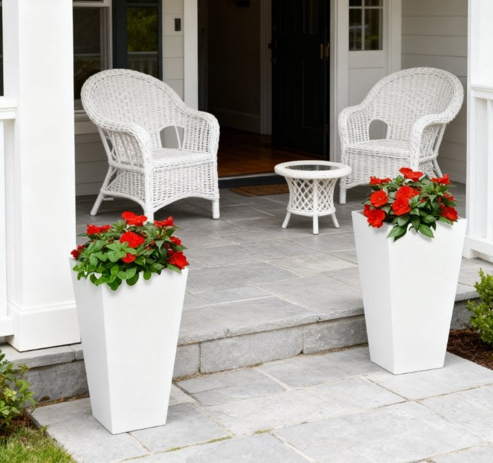 Flower Pots 2-Pack Outdoor Planter Set with Drainage Holes by HouseOfZazla