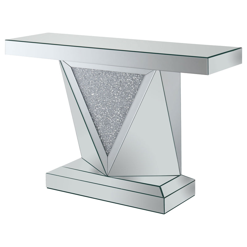 Amore Mirrored Acrylic Entryway Sofa Console Table Silver by Unique Piece Furniture