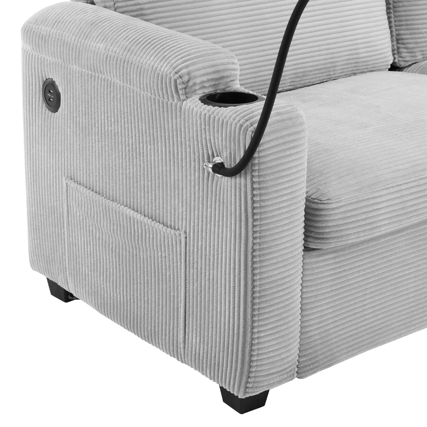 Sleeper Sofa Loveseat Sofa With Full Size Mattress, 2 USB Ports, 2 Cup Holders, 2 Side Pockets And Phone Holder by HouseOfZazla