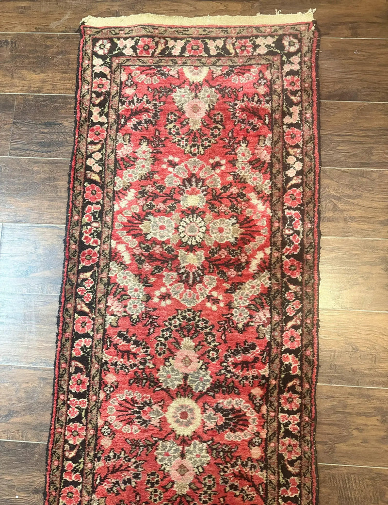 Persian Hamadan Runner Rug 2 x 13.6 – Red Floral Wool Hallway Carpet by Jewel Rugs