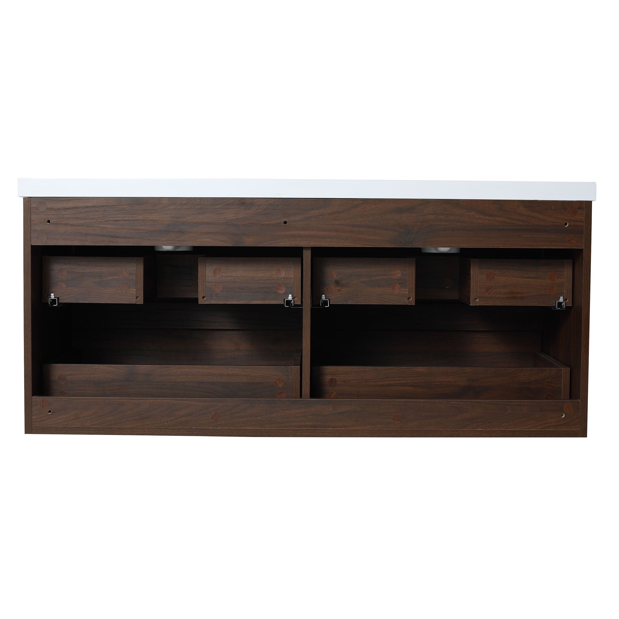 Modern Floating Bathroom Vanity With Dual Resin Sink, Soft Close Drawers by HouseOfZazla