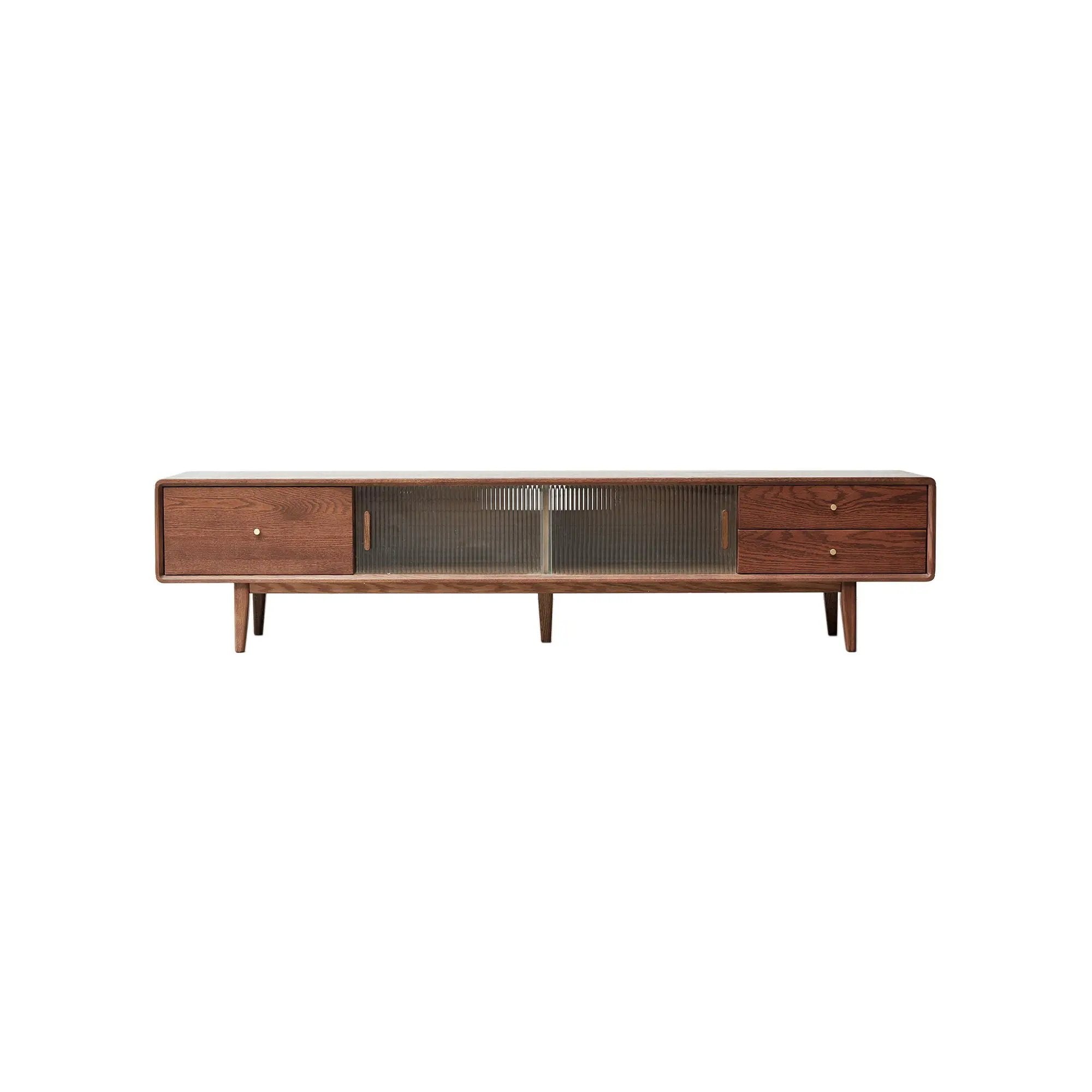 TV Cabinet With Chinese Changhong Glass Doors, Two Drawer Storage Space TV Standing by HouseOfZazla