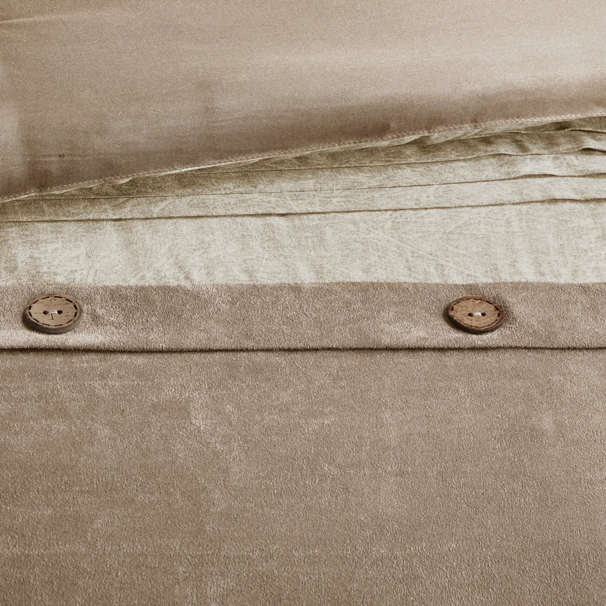 7 Piece Faux Suede Comforter Set Tan Queen by HouseOfZazla