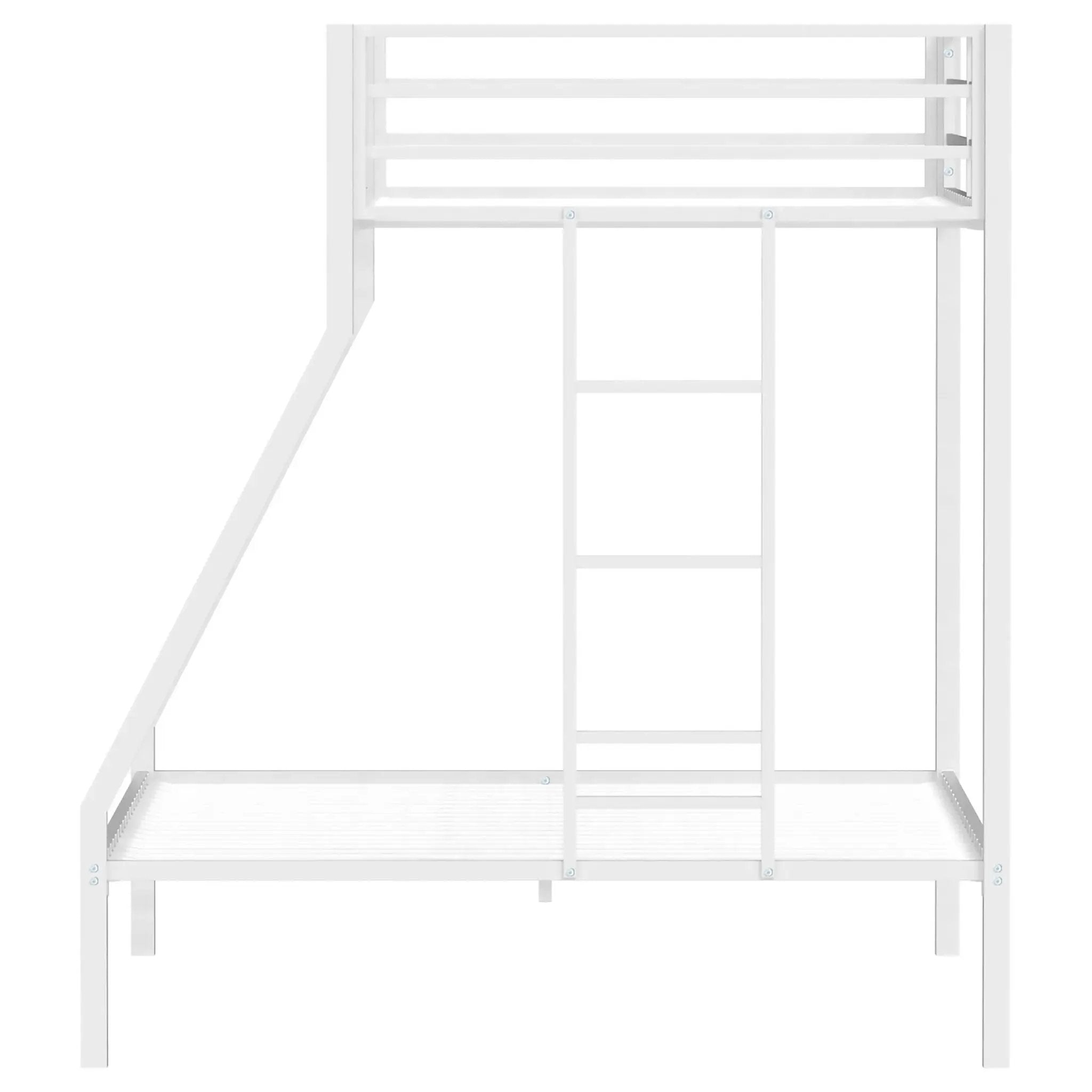 Alevera Metal Twin Over Full Bunk Bed with Ladder White by Unique Piece Furniture