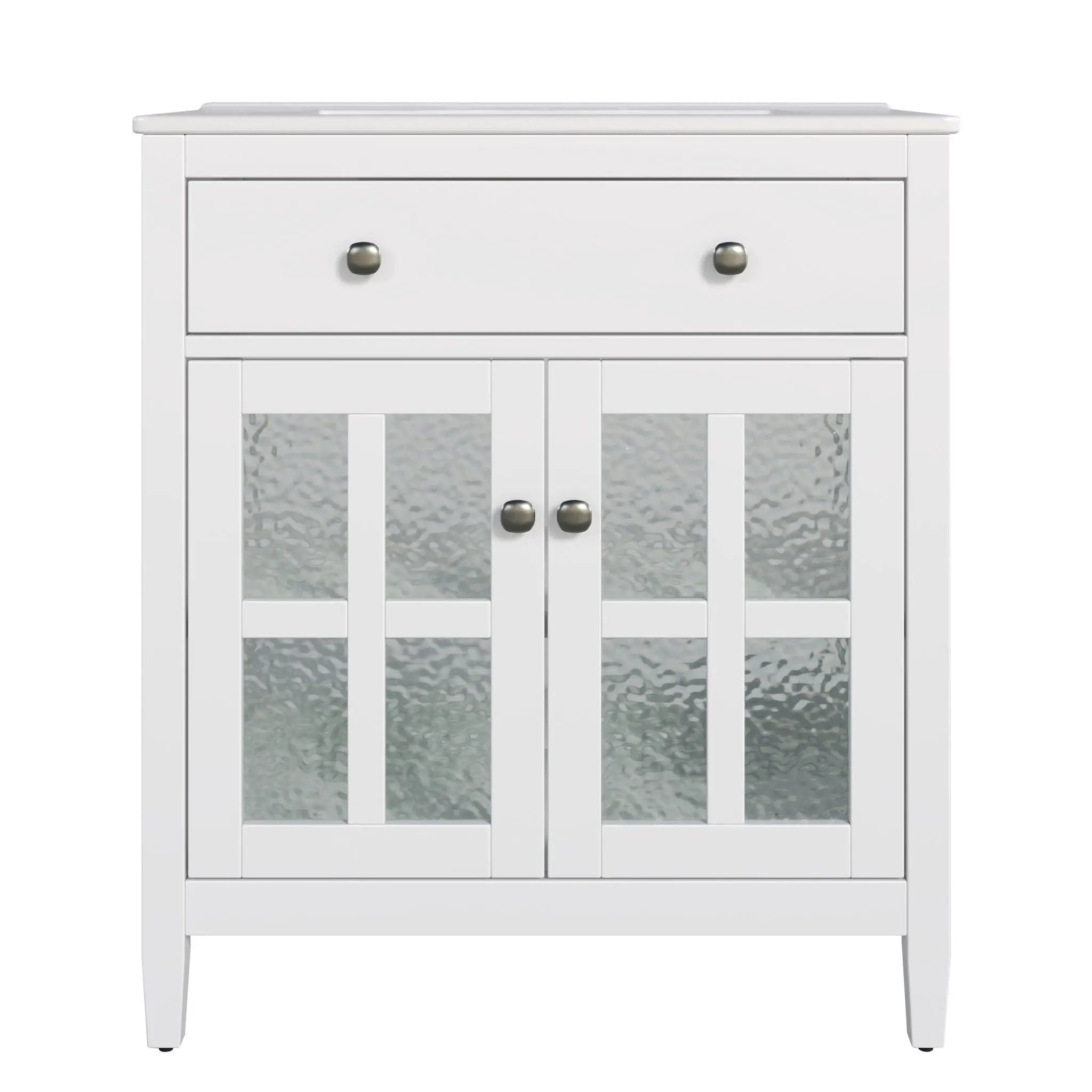 Bathroom Vanity With Ceramic Sink, Adjustable Shelf & Tip Out Tray by HouseOfZazla