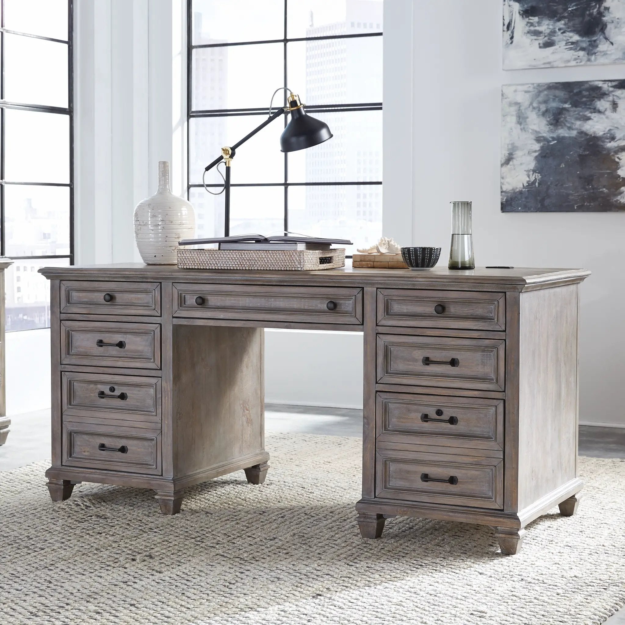 Lancaster - Executive Desk - Dove Tail Gray by Unique Piece Furniture
