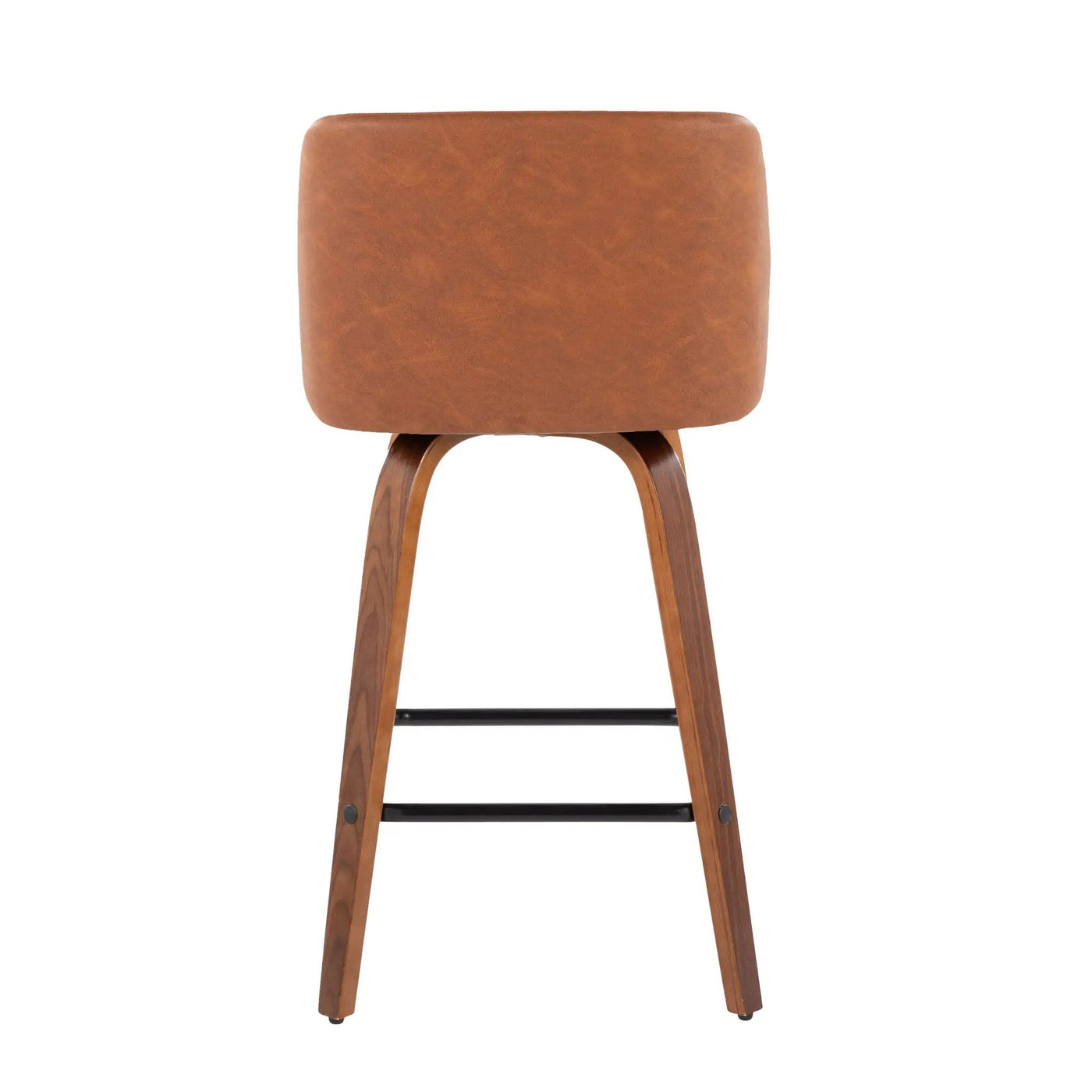 Toriano - Mid Century Modern Fixed Height Counter Stool & Square Footrest (Set of 2) by HouseOfZazla