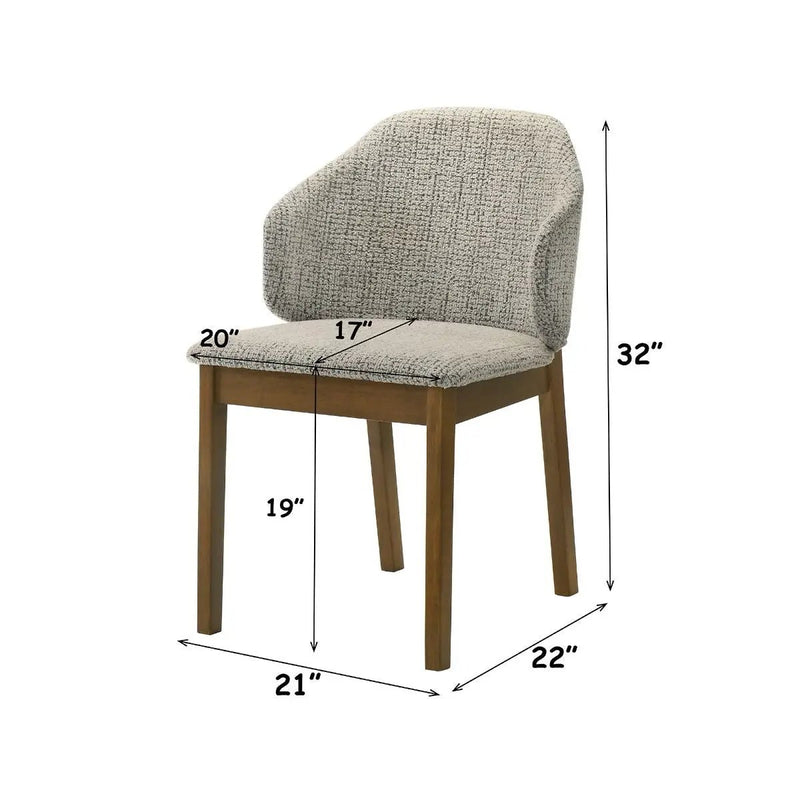 Oleia - Side Chair (Set of 2) - Chenille & Walnut by Unique Piece Furniture