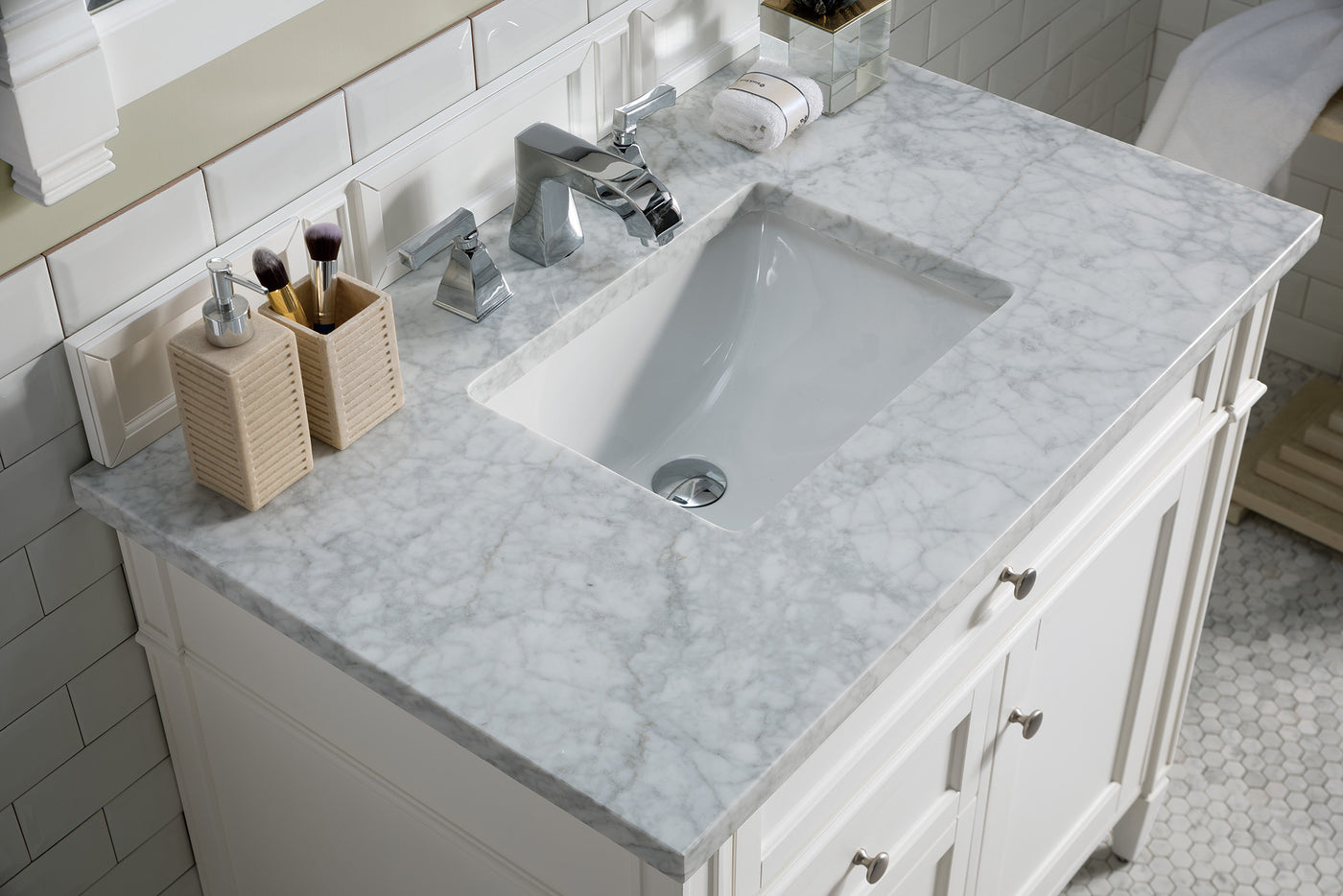 James Martin Brittany 36" Single Bathroom Vanity, Bright White, view 32