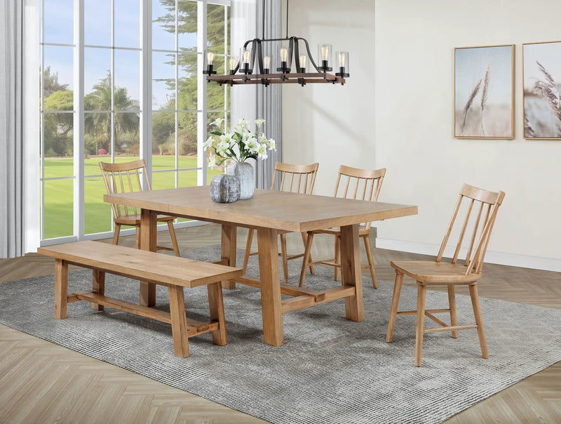 Middleton 6-piece Extension Leaf Dining Set Natural Brown by Unique Piece Furniture