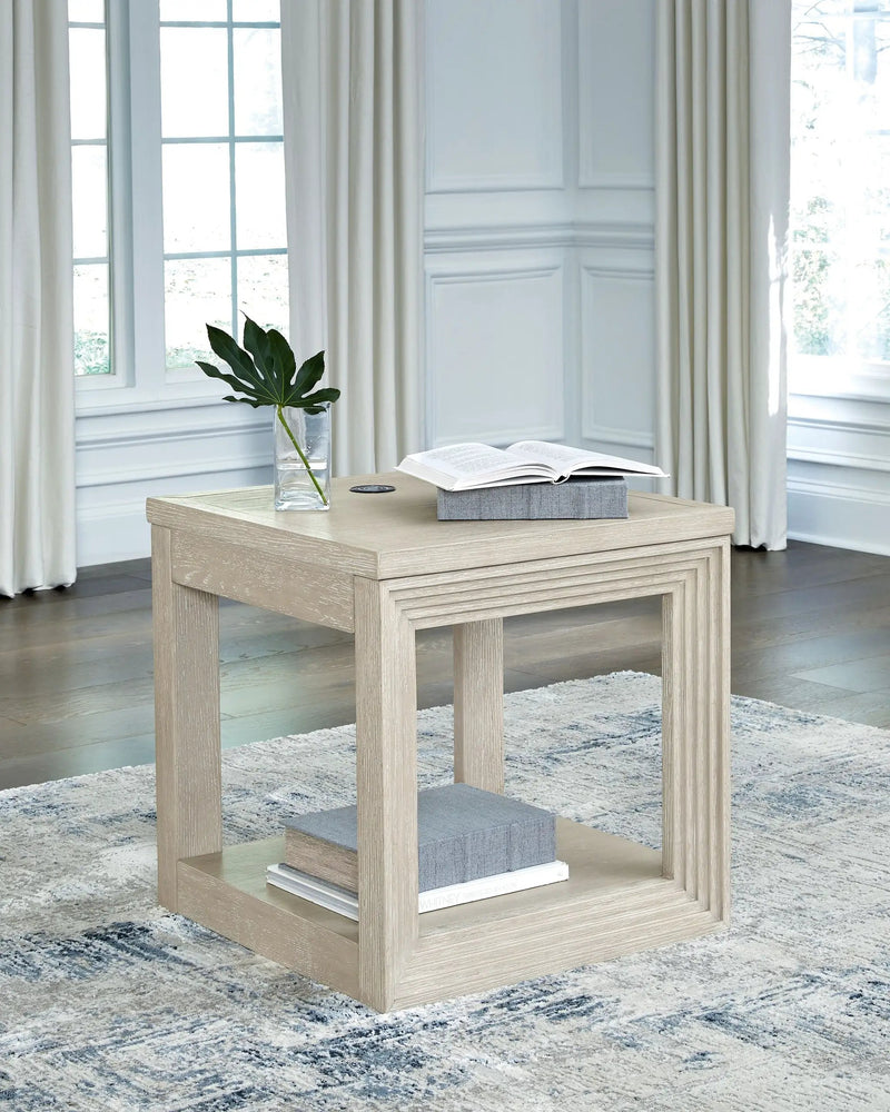 Marxhart - Square End Table - Bisque by Unique Piece Furniture