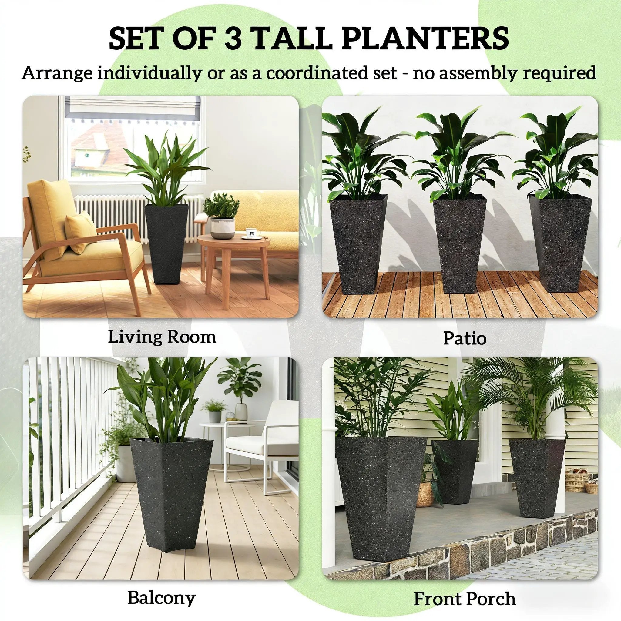 Stackable Taper Planters, Set of 3 by HouseOfZazla