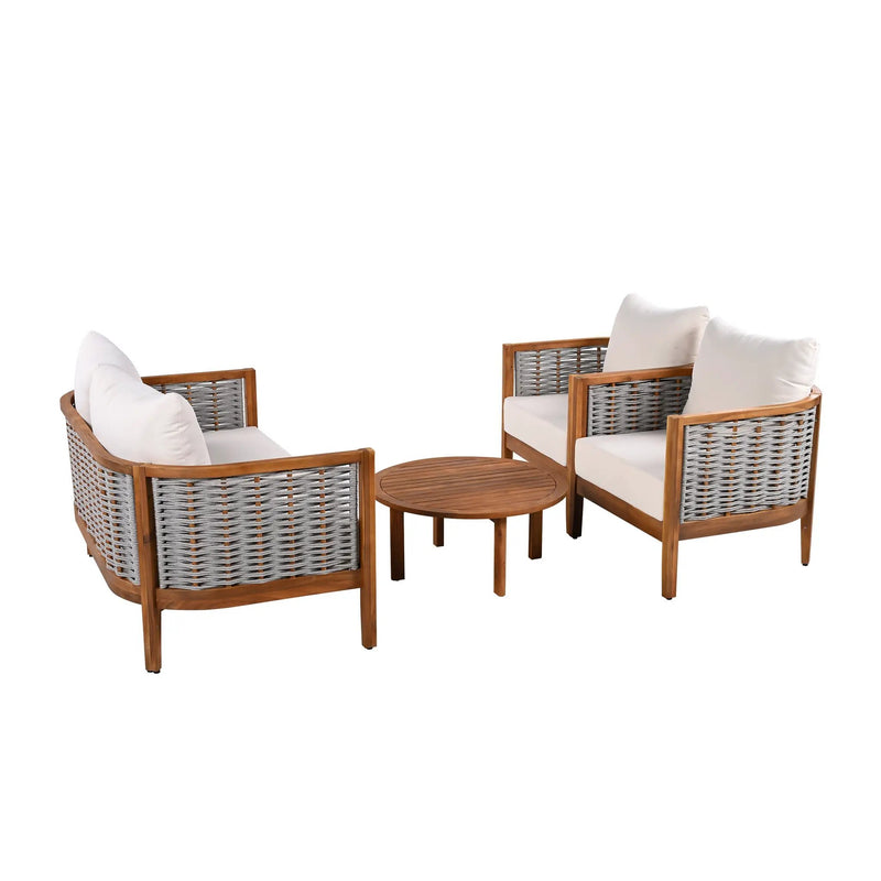 Outdoor Unique Tub Design 4-Seat Sofa Set with Woven Rope by HouseOfZazla