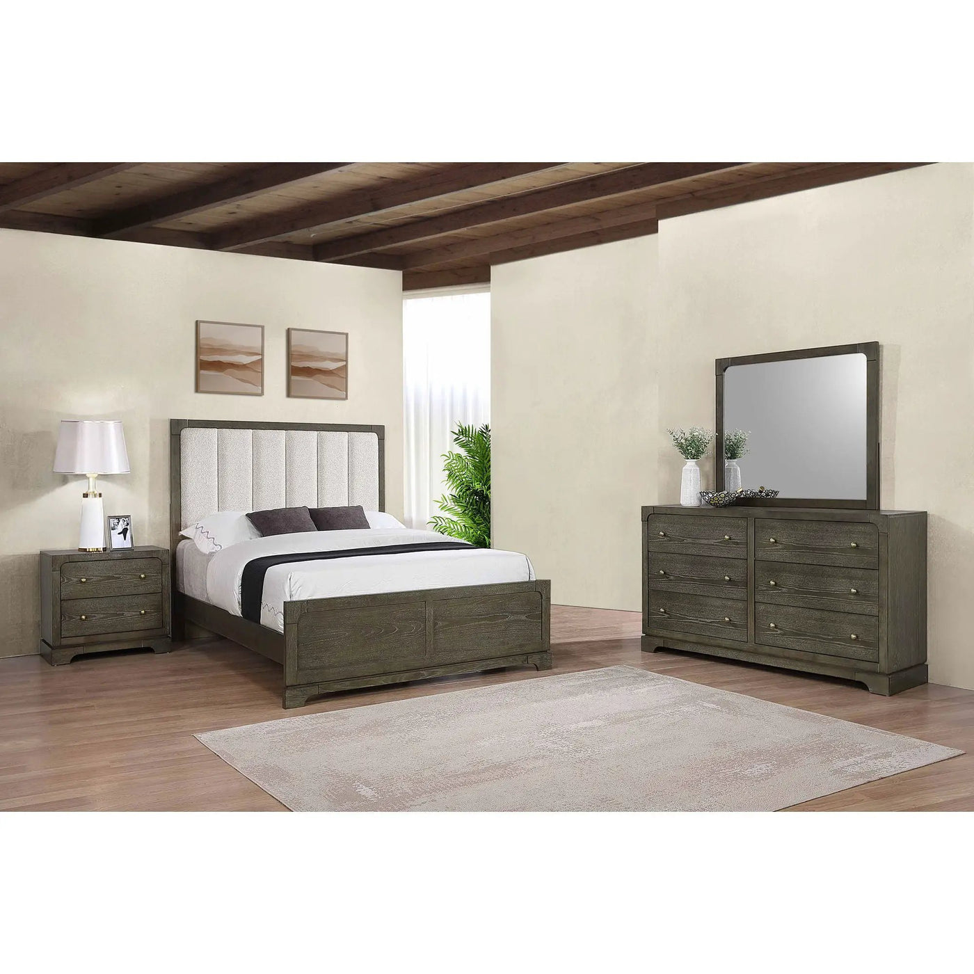 Harbington - Bedroom Set With Upholstered Headboard by HouseOfZazla
