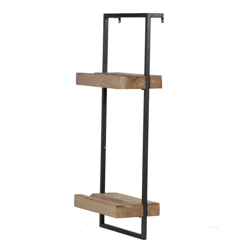 Wall Shelf With Two Shelves - Black Brown by Unique Piece Furniture