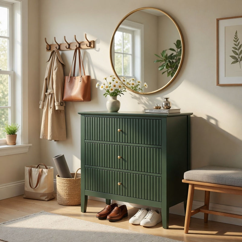Fluted 3 Drawer Nightstand With Soft Close Slides by HouseOfZazla