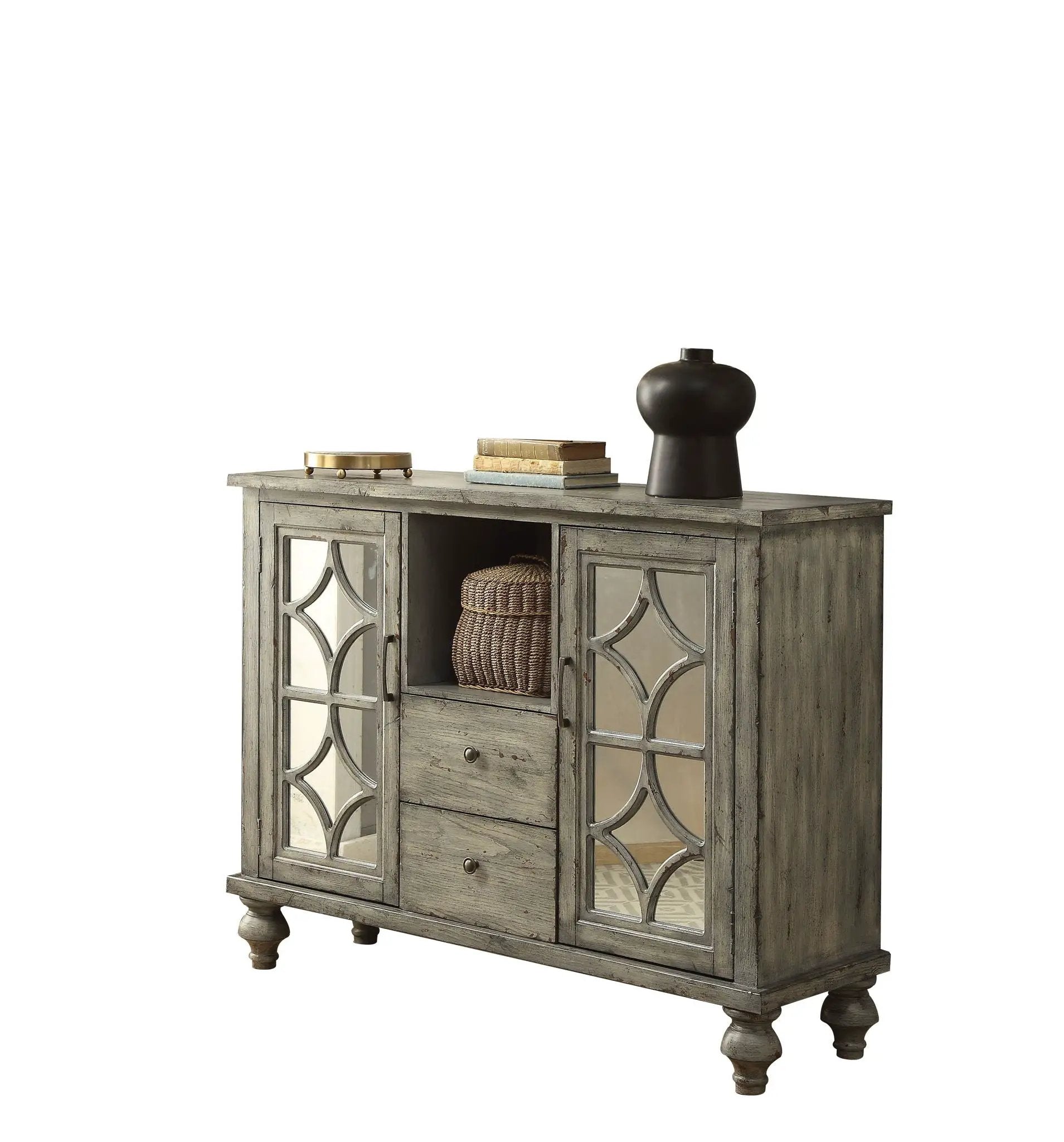 Velika - Weathered Console Table With 1 Open Compartment Storage - Gray by Unique Piece Furniture