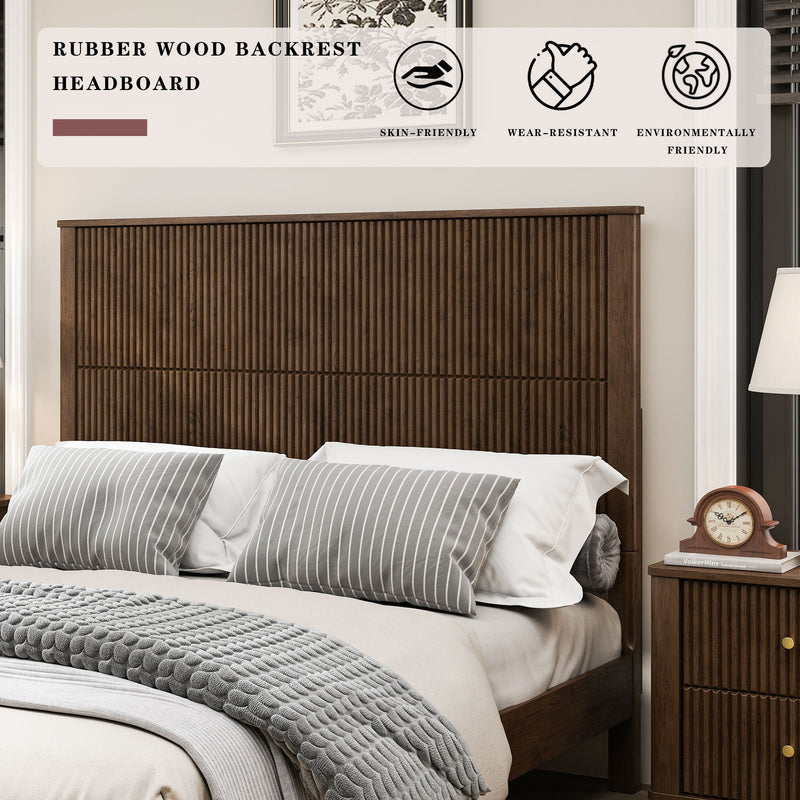 Platform Bed Frame & Tall Headboard by HouseOfZazla