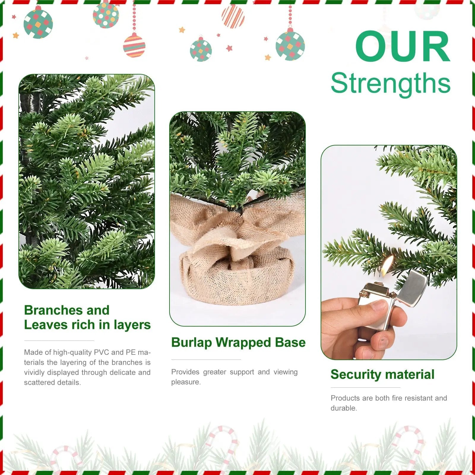 2FT Full PE Tabletop Christmas Tree with 230 Tips, Realistic by HouseOfZazla