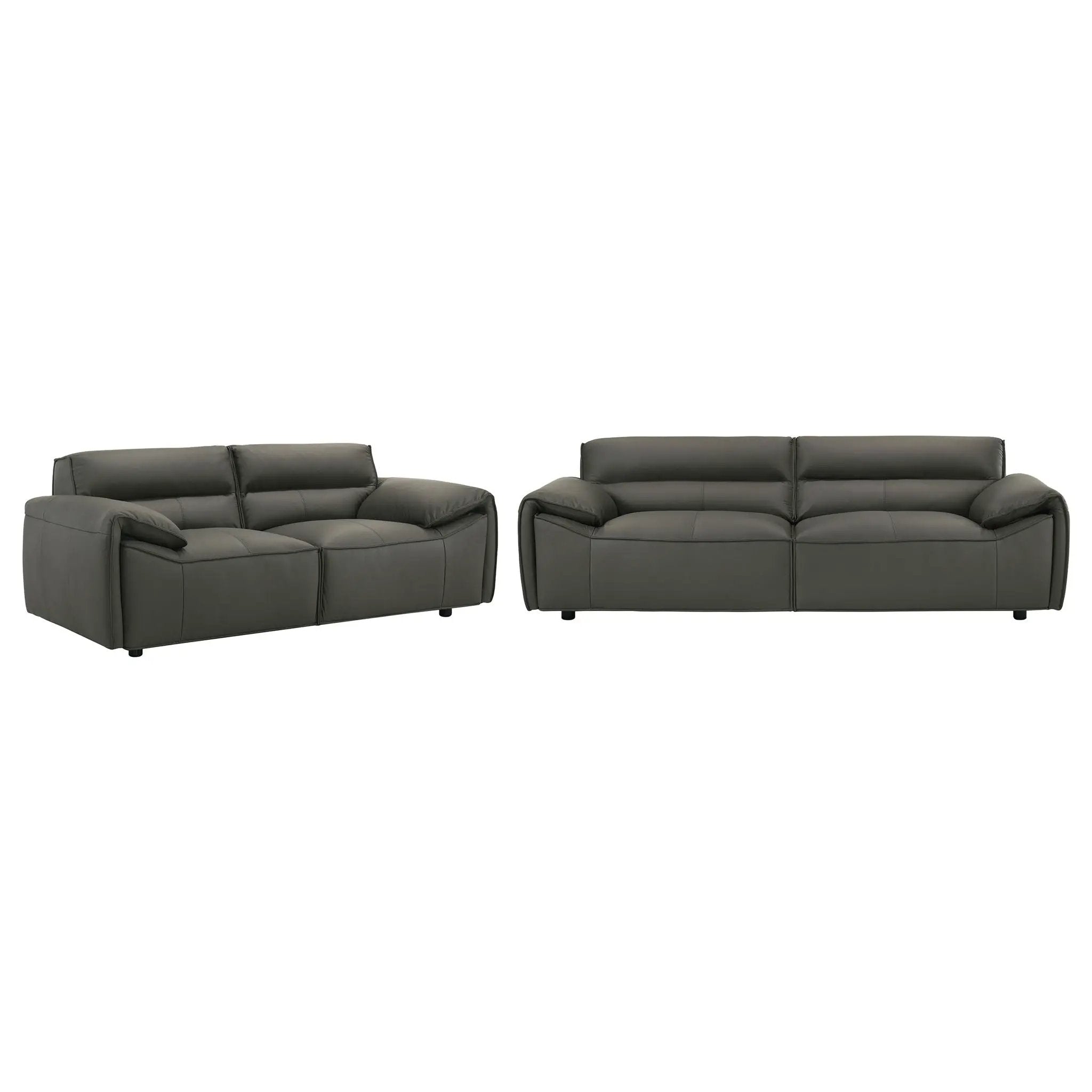 Buxton 2-piece Leather Upholstered Sofa Set Graphite by Unique Piece Furniture