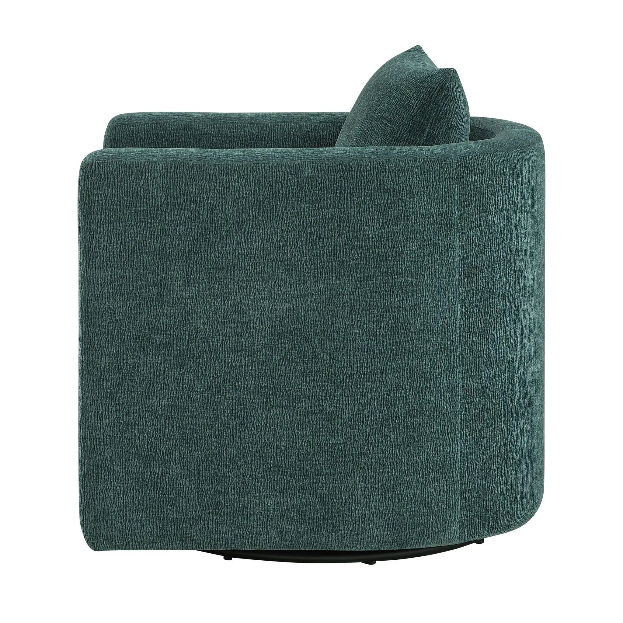 Sutton - Swivel Barrel Chair - Peacock by HouseOfZazla