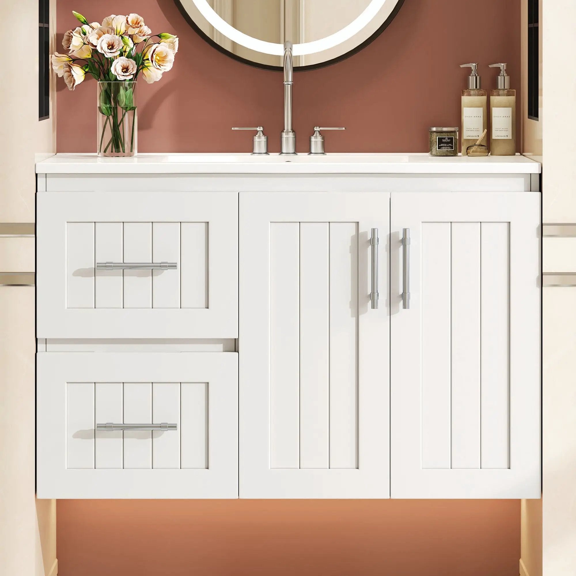 Wall Mounted Bathroom Vanity & Sink, 2 Drawers by Unique Piece Furniture