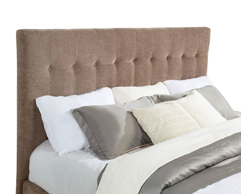 Senna Upholstered California King Audio Flame Visualizer Bed Brown by Unique Piece Furniture