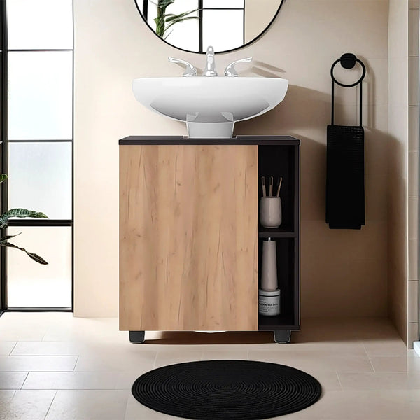 Under Sink Storage 24.4" H, 1 Door, 4 Shelves, 4 Legs