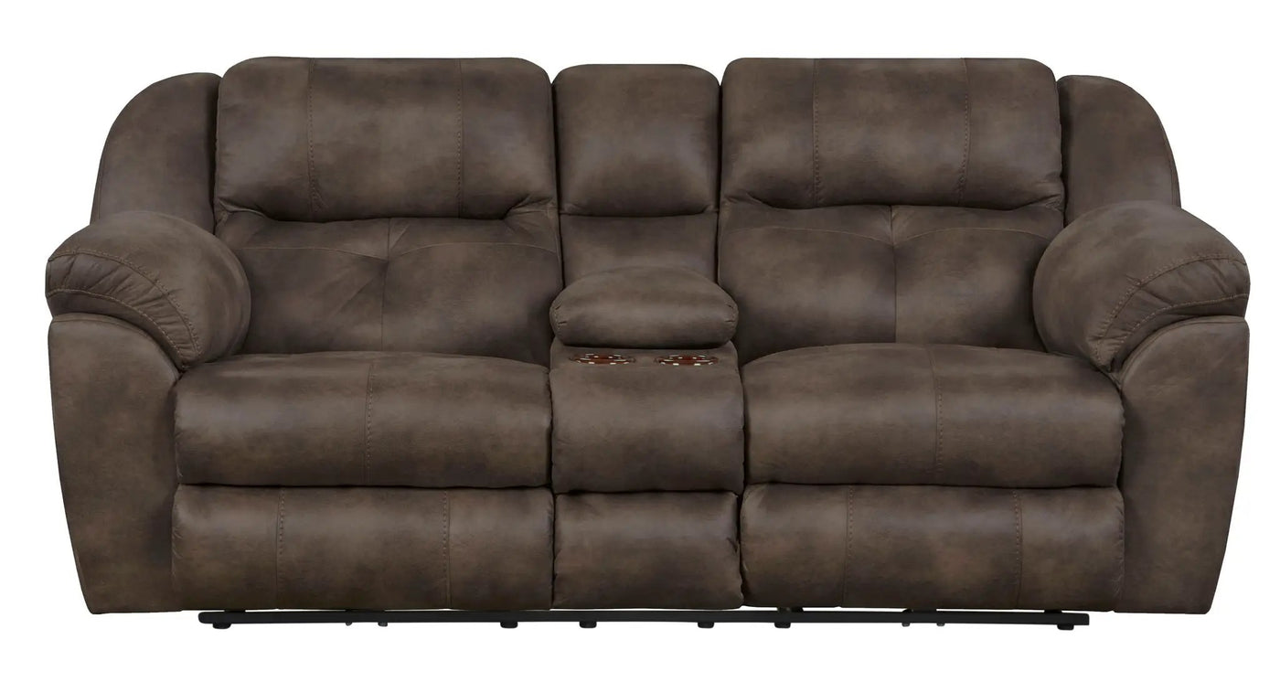 Ferrington - Power Lay Flat Reclining Console Loveseat with Power Adjustable Headrest & Lumbar by Unique Piece Furniture