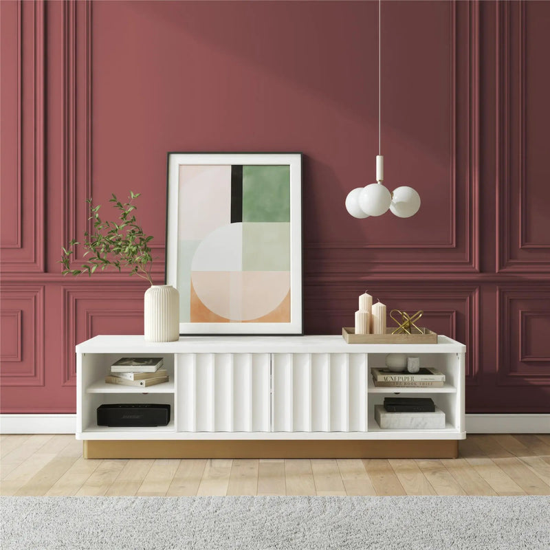 Rene - Scalloped TV Stand For TVs Up To 65" - White by Unique Piece Furniture