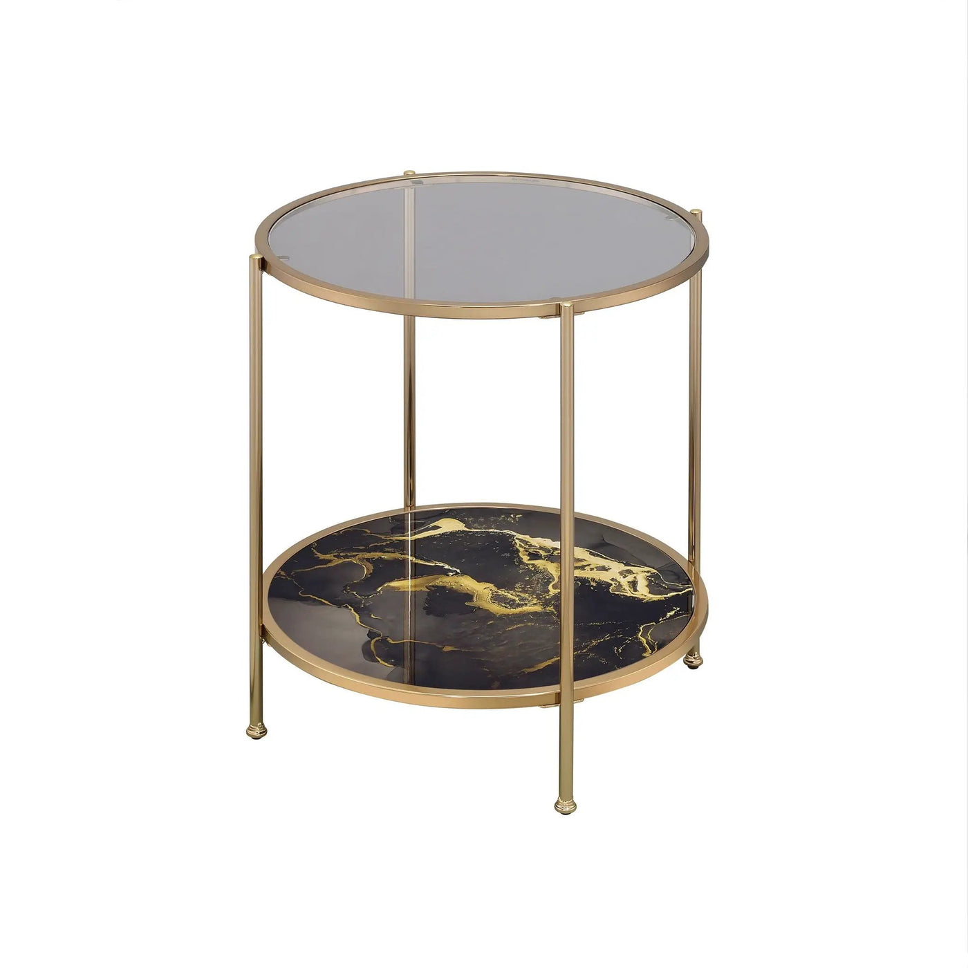 Fiorella - Marble Print Glass Table by Unique Piece Furniture