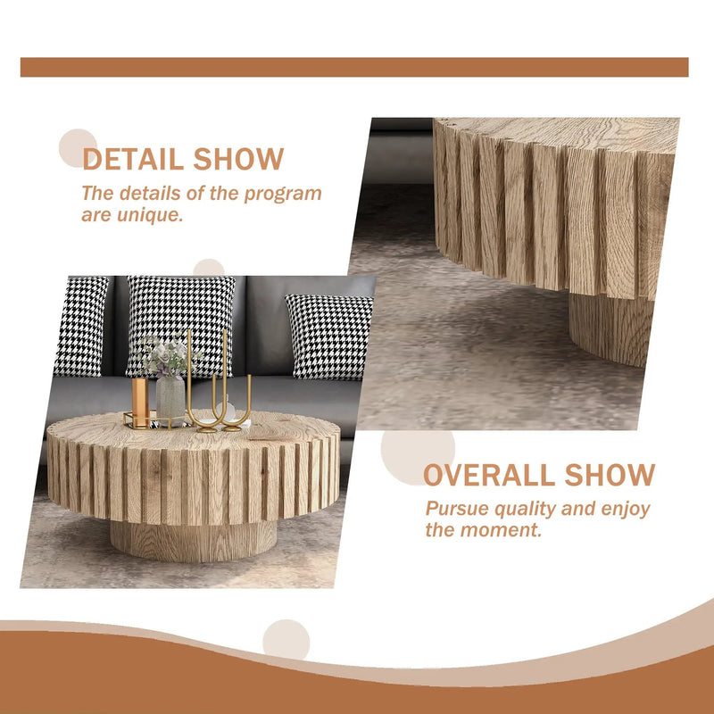 Modern Minimalist Circular Coffee Table 31.4'' by HouseOfZazla