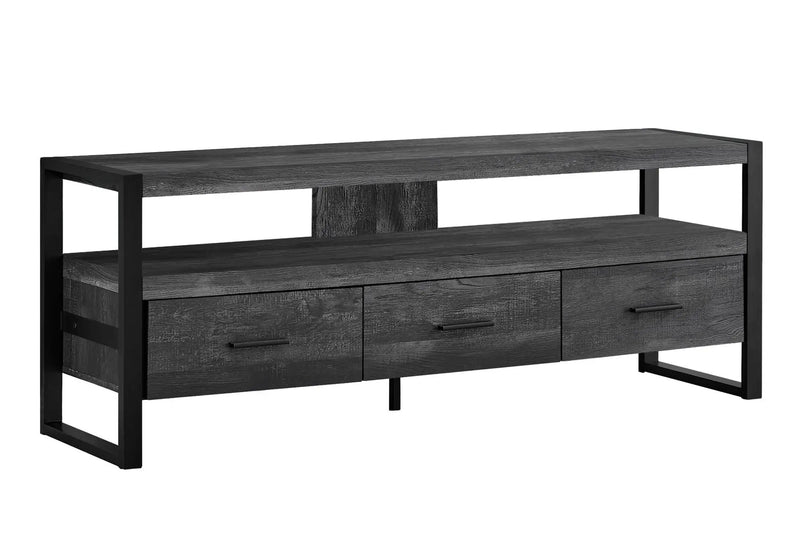 TV Stand, Console, Media Entertainment Center, Storage Solution Drawers - Black by Unique Piece Furniture