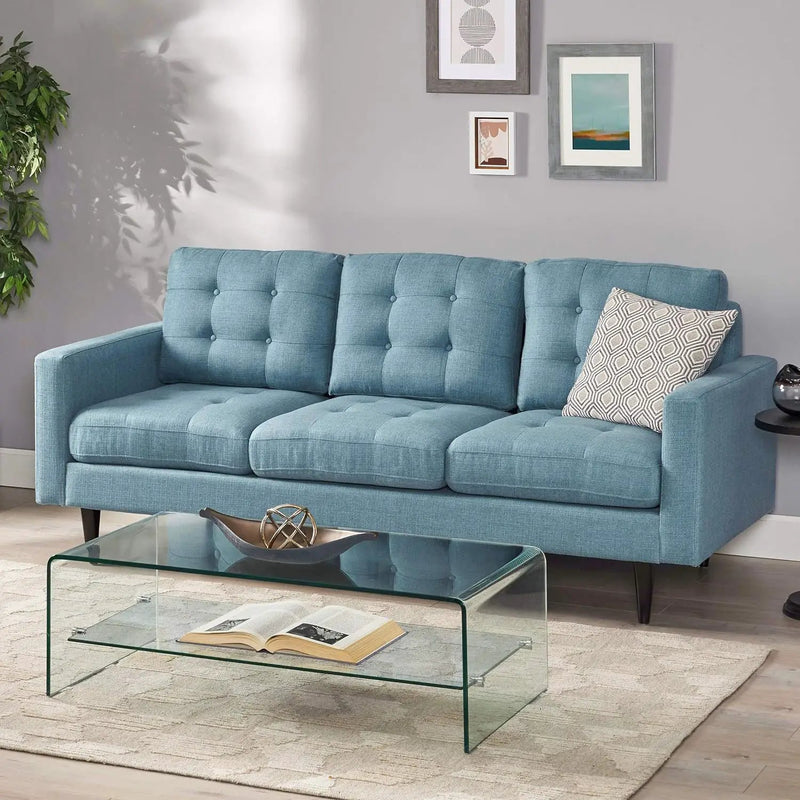 Jenny Contemporary Tufted Fabric 3 Seater Sofa by HouseOfZazla