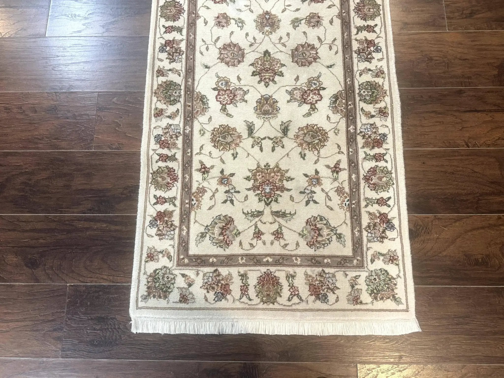 Pak Persian Runner Rug 2.6 x 8ft, Oriental Carpet for Hallway or Kitchen, Handmade, Wool and Silk Highlights by Jewel Rugs