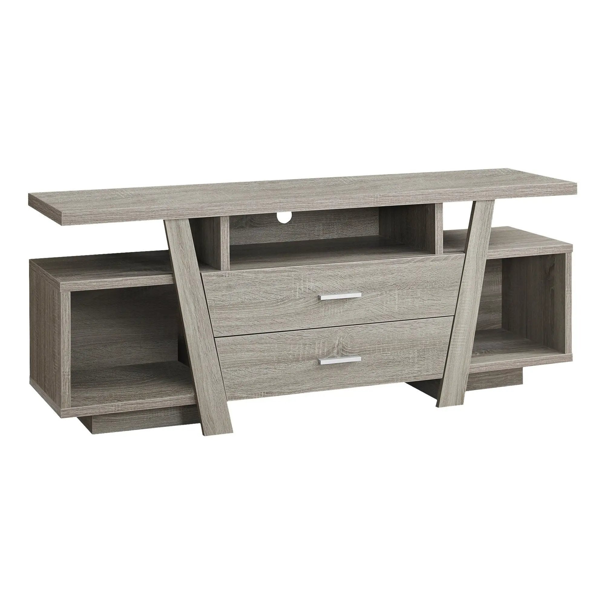 TV Stand, Console, Media Entertainment Center, Storage Drawers, Contemporary & Modern - Taupe by Unique Piece Furniture