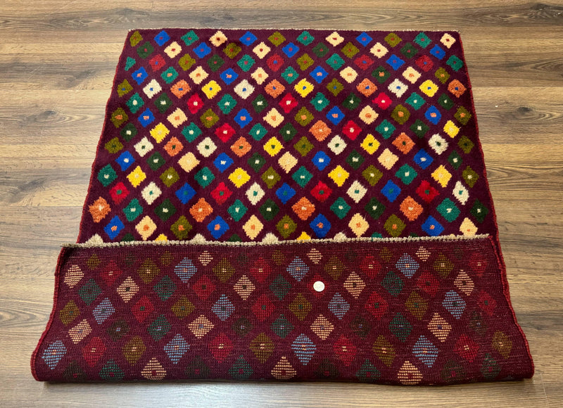 Balouch Rug 3x5, Afghan Rug, Purple-Maroon, Multicolor, Tribal Rug by Jewel Rugs