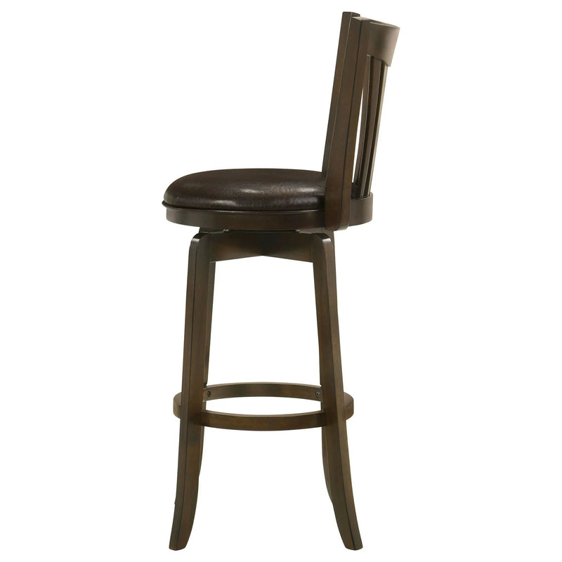 Lambert Wood Pub Height Swivel Bar Chair Dark Cherry by Unique Piece Furniture