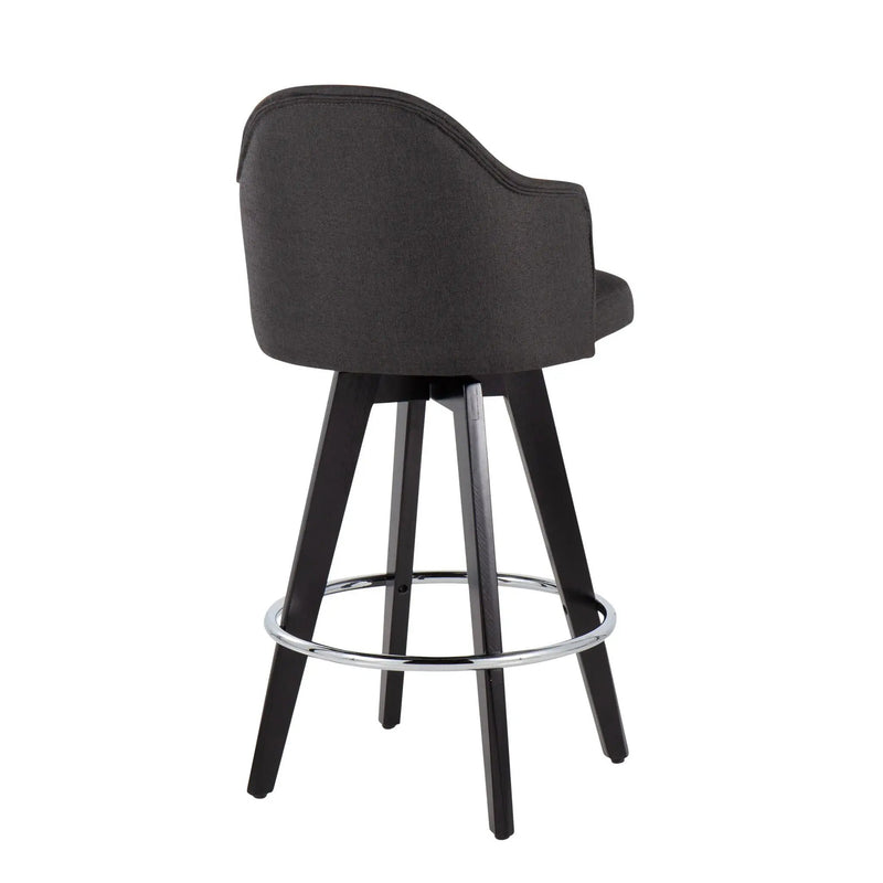 Ahoy - Contemporary Fixed Height Counter Stool With Round Footrest (Set of 2) by HouseOfZazla