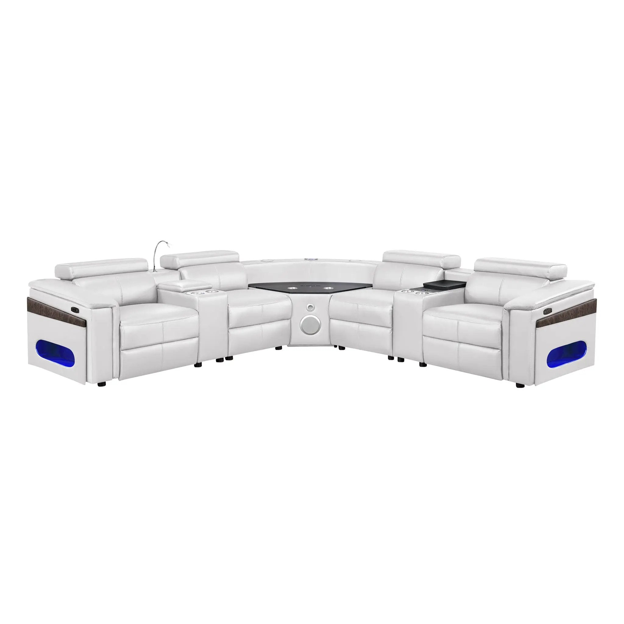 Nova - Sectional With Bluetooth Speaker, LED And Lifting Wine Cabinet by HouseOfZazla