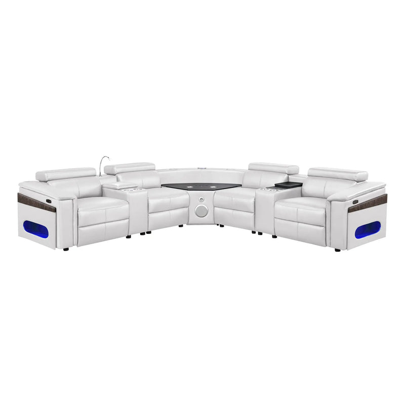 Nova - Sectional With Bluetooth Speaker, LED And Lifting Wine Cabinet by HouseOfZazla