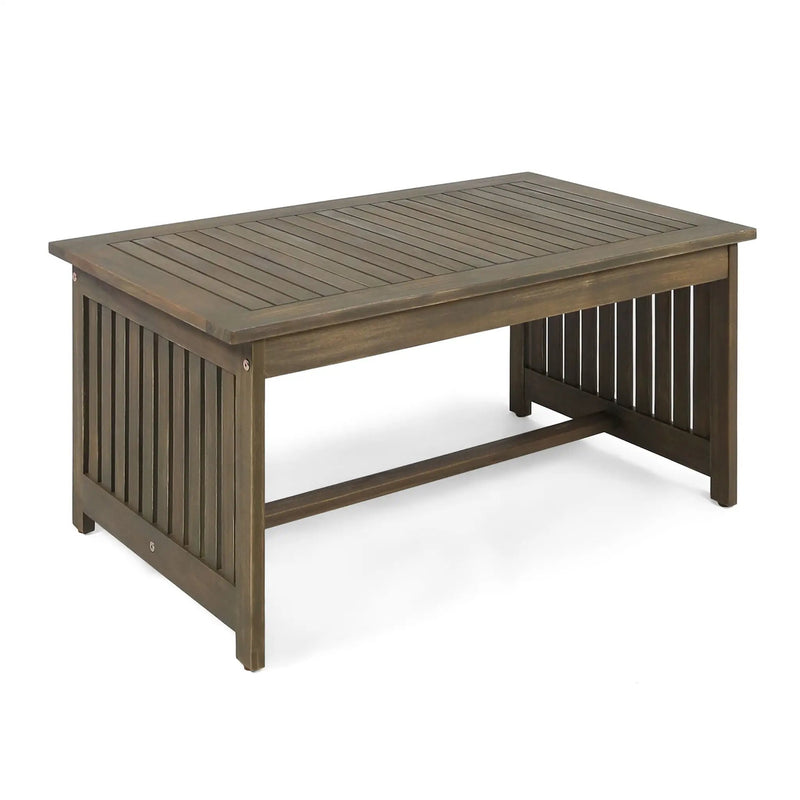 Acacia Wood Rectangular Patio Coffee Table for Outside by HouseOfZazla