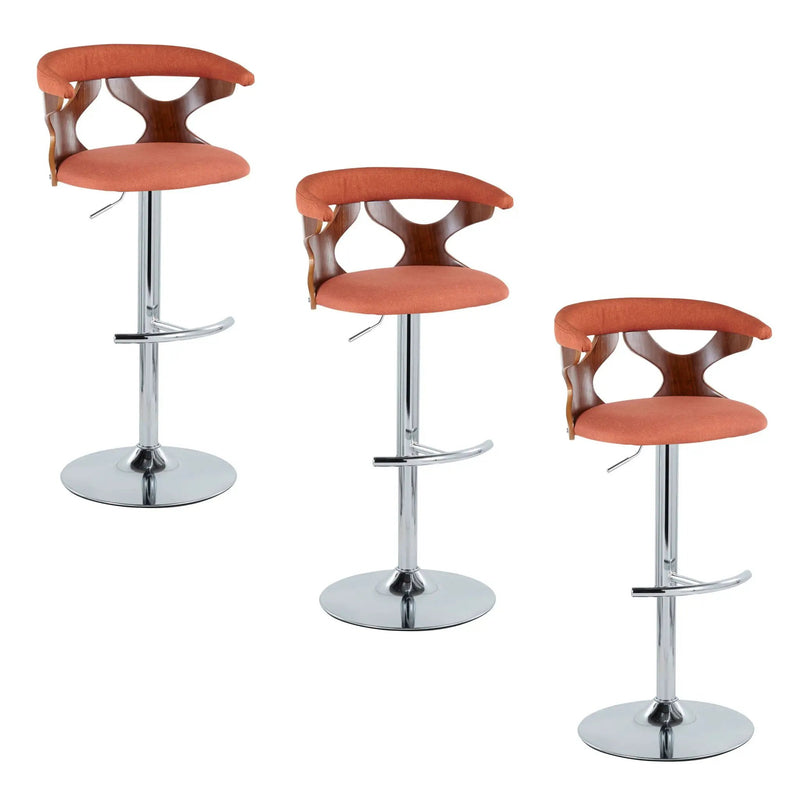Gardenia - Mid Century Modern Adjustable Barstool With Swivel With Rounded T Footrest (Set of 2) by Unique Piece Furniture