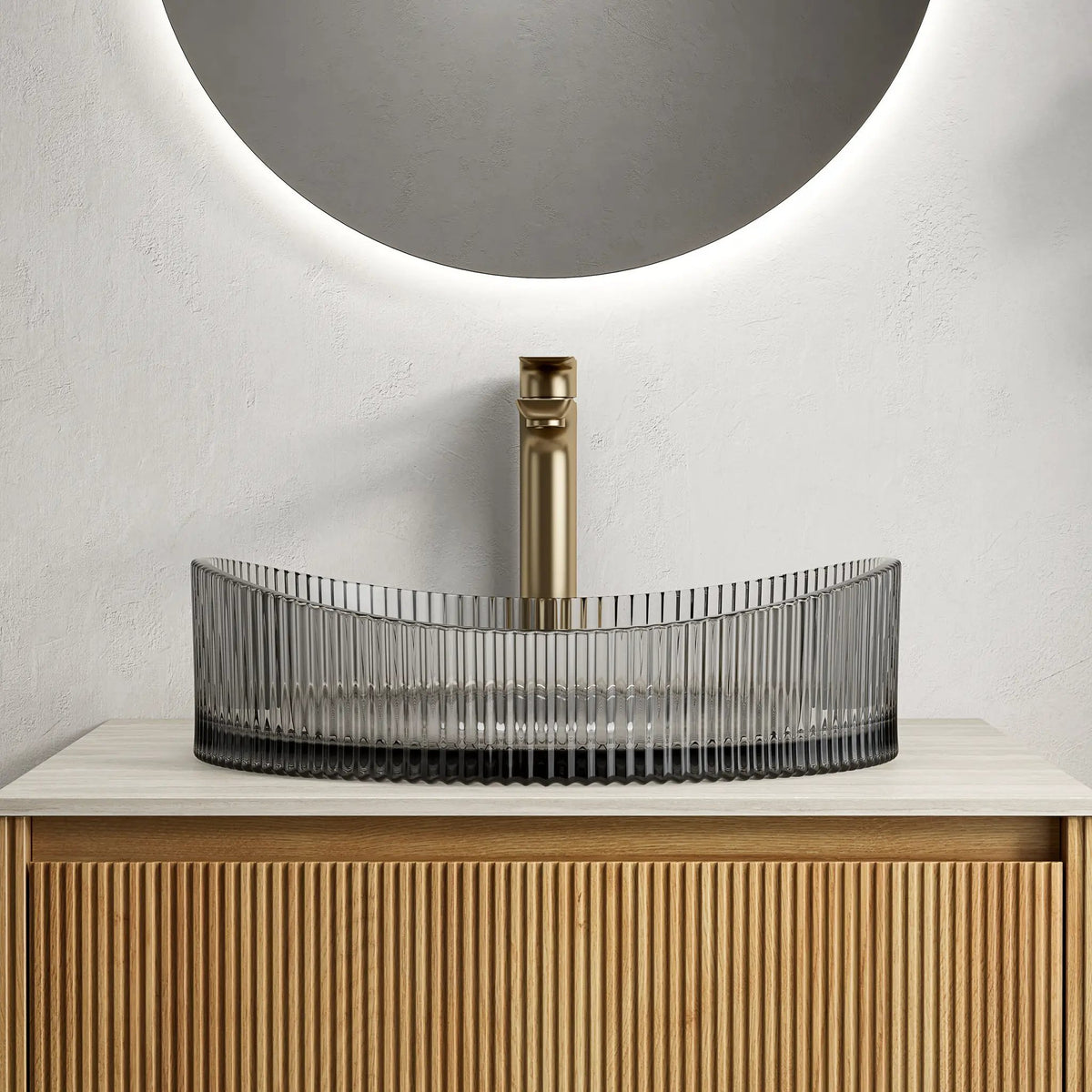 Lina 20'' Bathroom Yuanbao Shape Crystal Glass Sink by HouseOfZazla