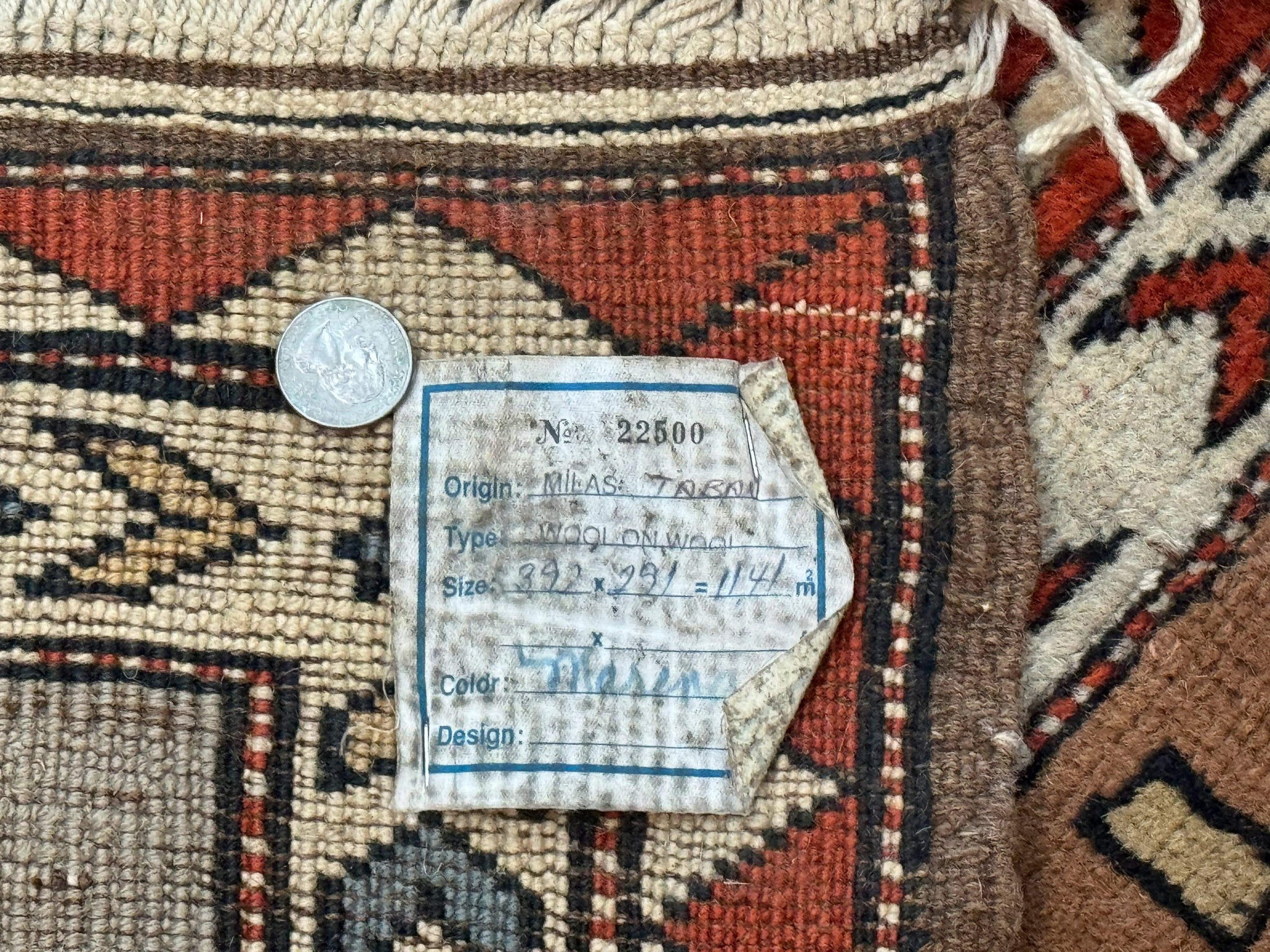 Large Turkish Milas Rug 10x13, Gray, Vintage, Wool on Wool by Jewel Rugs