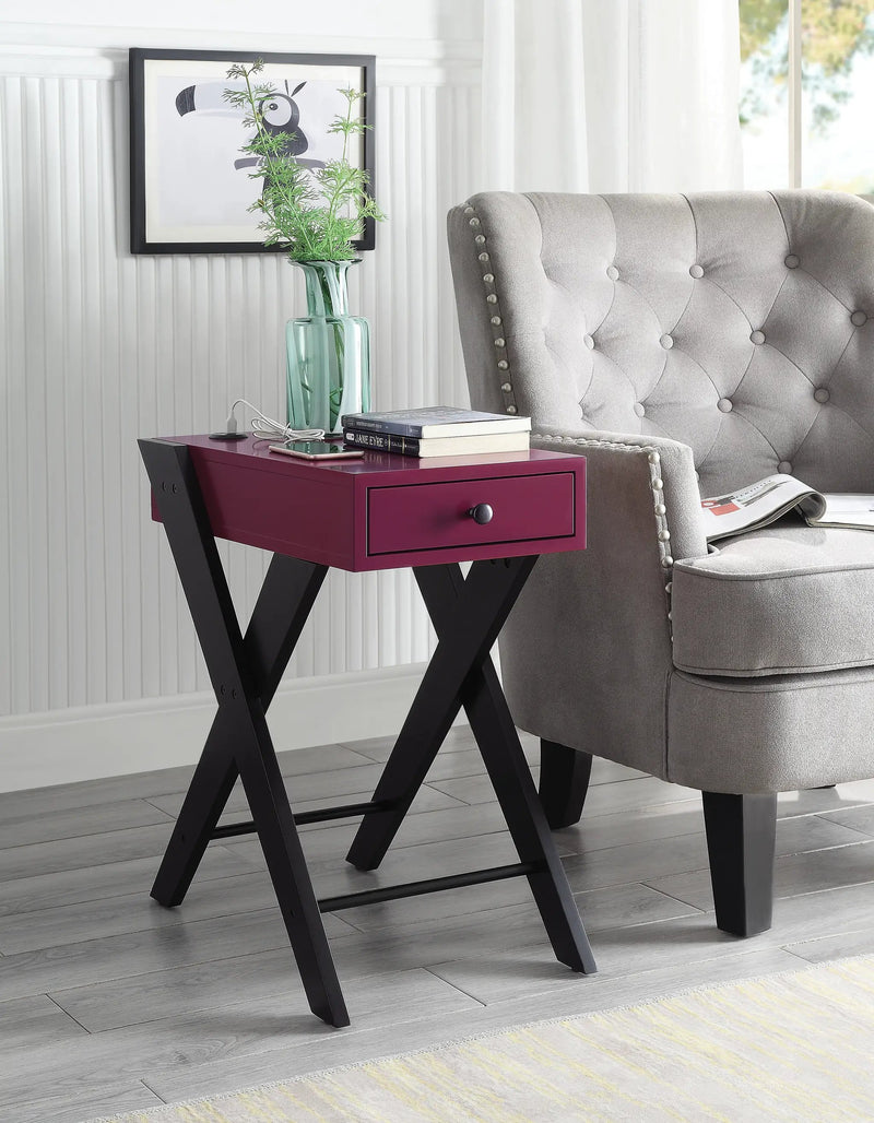 Fierce Accent Table with Built-in USB Port by HouseOfZazla