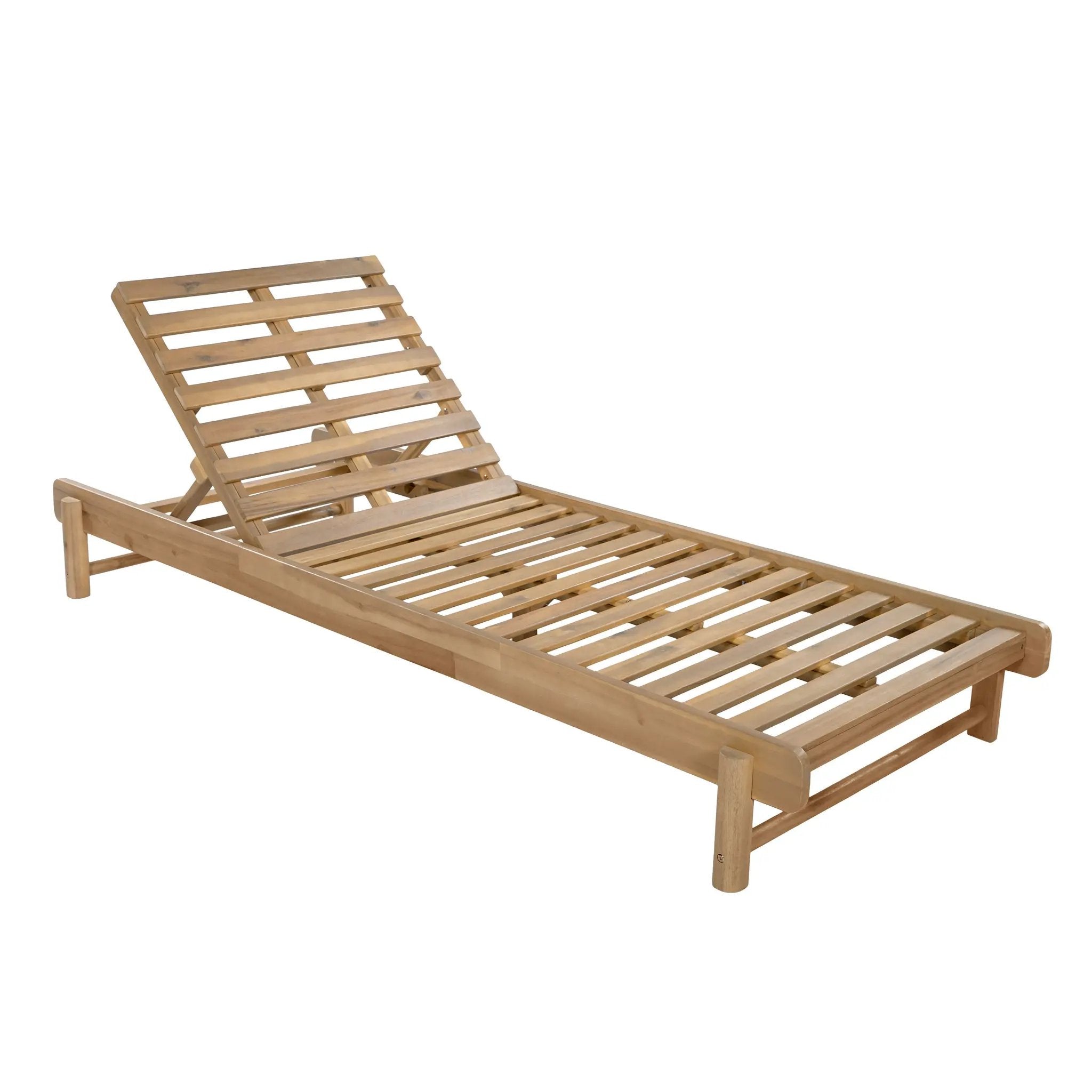Light Teak Finish Acacia Wood Chaise Lounge Frame by HouseOfZazla
